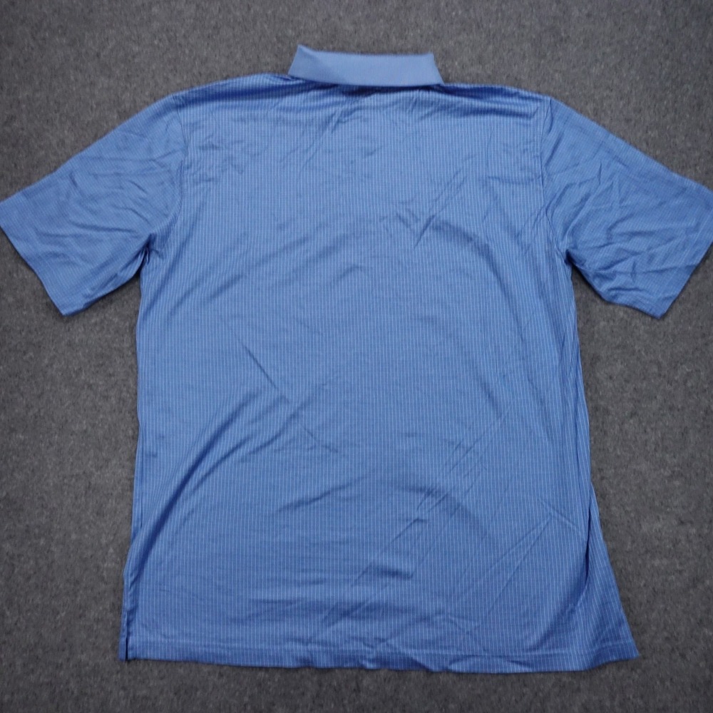 Bugatchi Men's XL Polo Shirt Short Sleeve Grid 100% Mercerized Cotton Blue - Picture 6 of 9